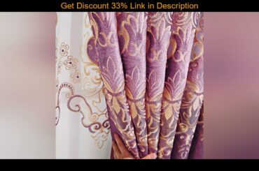 Review European Style Curtains for Living Dining Room Bedroom Light Luxury Purple Embroidered Curta
