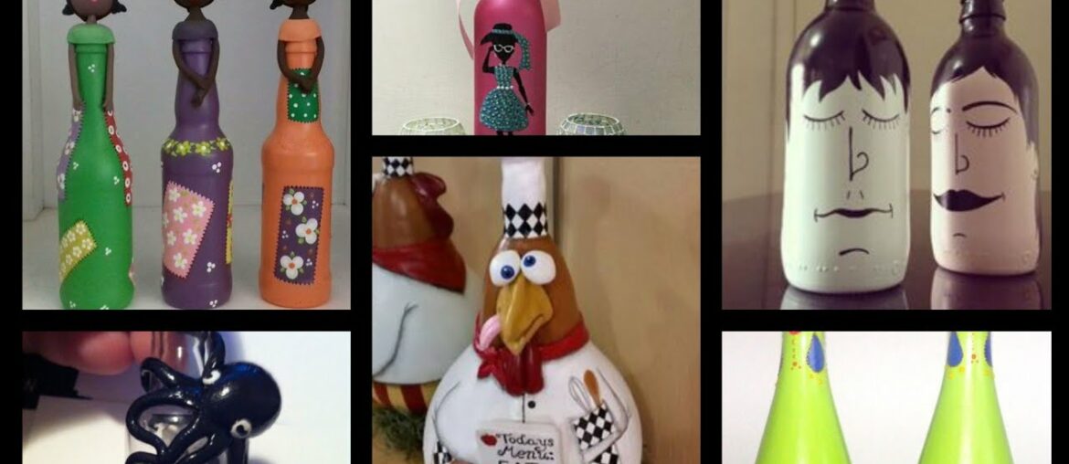 glass painting design on bottles wine bottle art and craft creative ideas.