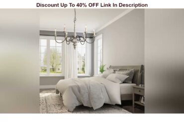 Deal Product LALUZ Farmhouse Chandelier, French Country Chandelier for Dining Room, White Distresse