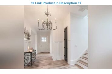 Best Promo LALUZ French Country Chandeliers for Living and Dining Rooms, Distressed Faux-Wood, Shab