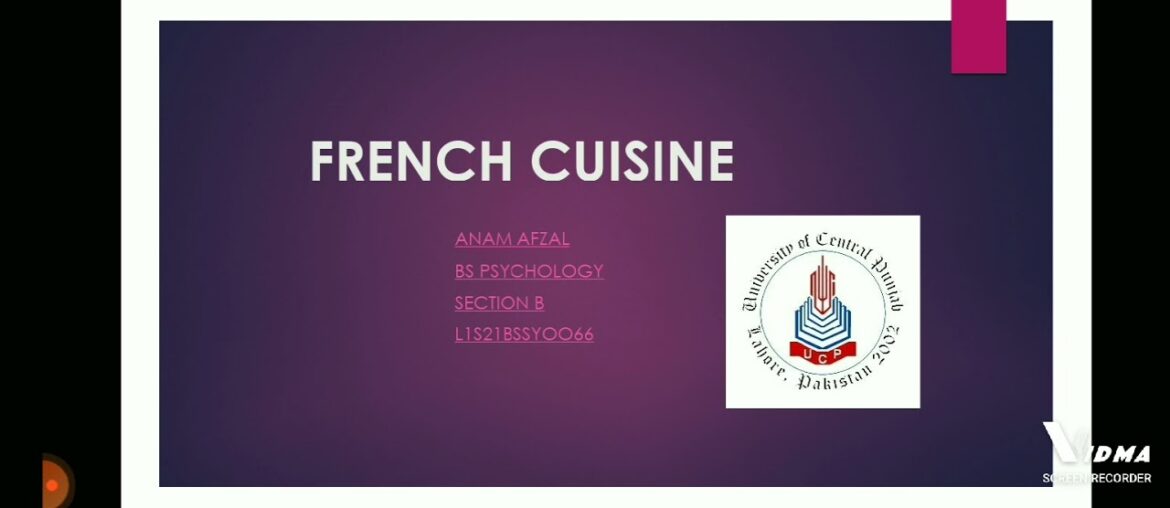 French Cuisines and it's complete  history