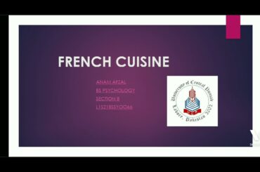 French Cuisines and it's complete  history