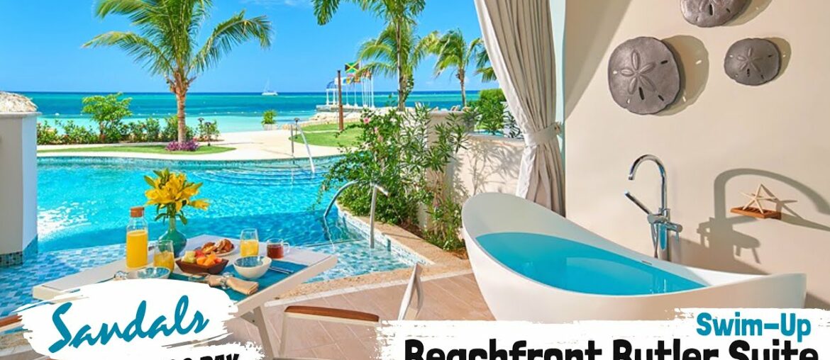 Beachfront Swim-Up Super Luxe Butler Suite SB1B | Sandals Montego Bay | Walkthrough Tour & Review 4K Beachfront Swim-Up Super Luxe Butler Suite SB1B | Sandals Montego Bay | Walkthrough Tour & Review 4K
