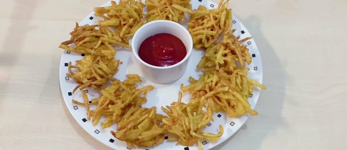 Lachha Pakora Fries Recipe , Potato Bites , French Fries , Pakora Recipe , Crispy Aloo Chips
