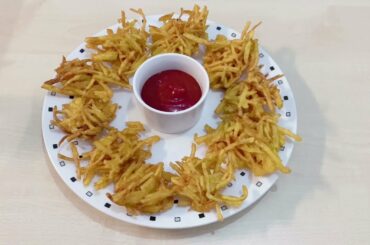 Lachha Pakora Fries Recipe , Potato Bites , French Fries , Pakora Recipe , Crispy Aloo Chips