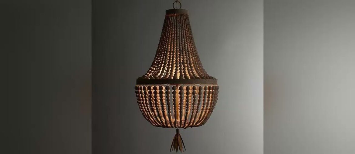 Limited wooden/beaded chandelier retro/vintage/industrial/french chandelier light fittings for livi Limited wooden/beaded chandelier retro/vintage/industrial/french chandelier light fittings for livi