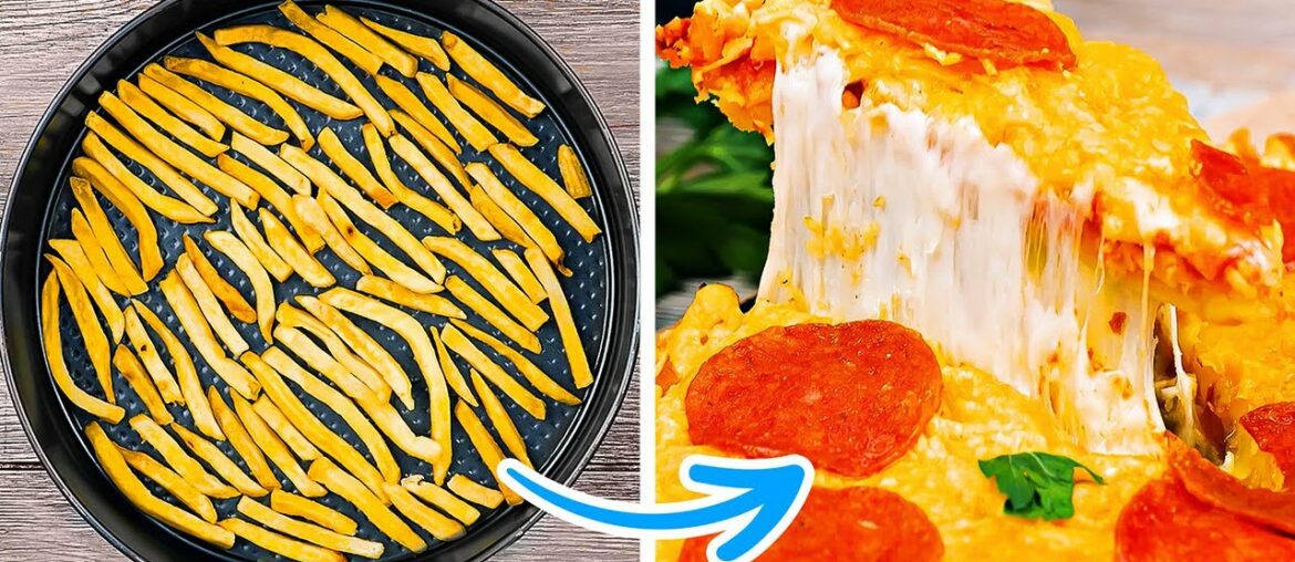 French Fries Pizza Recipe || Delicious Hacks With Potatoes French Fries Pizza Recipe || Delicious Hacks With Potatoes