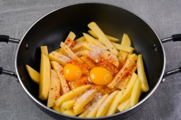 CRISPY FRIES RECIPE | EGG FRENCH FRIES | NEW FRENCH FRIES RECIPE | ALOO FRIES | N'Oven Foods