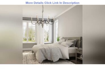 Up To 40% OFF LALUZ Farmhouse Chandelier, French Country Chandelier for Dining Room, White Distress