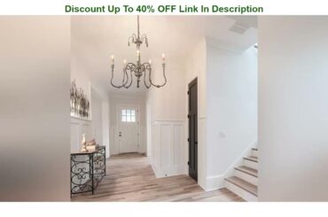 Weekly Top LALUZ French Country Chandeliers for Living and Dining Rooms, Distressed Faux-Wood, Shab