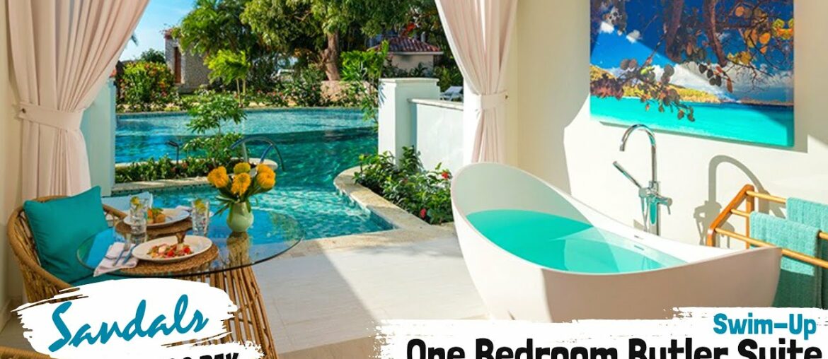 Crystal Lagoon Swim-Up One Bedroom Butler Suite S1B | Sandals Montego Bay | Full Tour & Review 4K