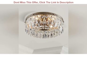 Big Sale Bestier Antique Silver French Empire Crystal Semi Flush Mount Chandelier Lighting LED Ceil