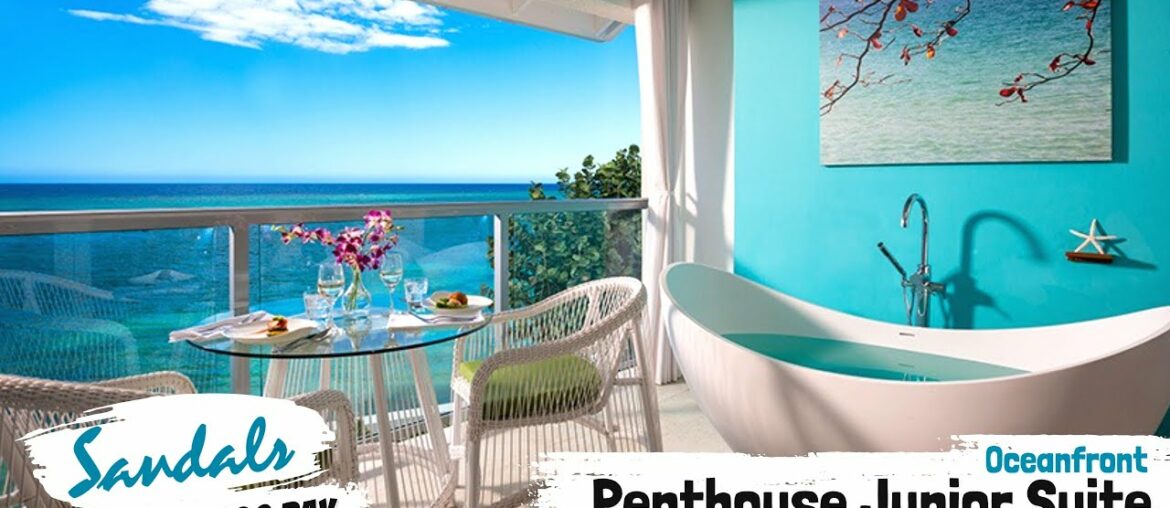 Oceanfront Penthouse Club Level Junior Suite PJS | Sandals Montego Bay | Complete Tour & Review 4K Oceanfront Penthouse Club Level Junior Suite PJS | Sandals Montego Bay | Complete Tour & Review 4K
