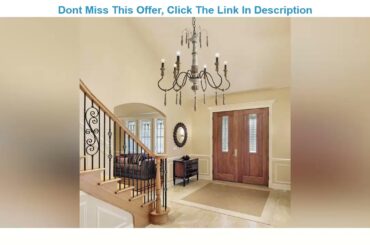 Exclusive LALUZ Farmhouse Chandelier, 6-Light French Country Lighting for Dining Room, Living Room,