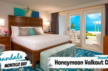 Oceanfront Honeymoon Walkout Club Level Room WOFT | Sandals Montego Bay | Full Tour & Review 4K