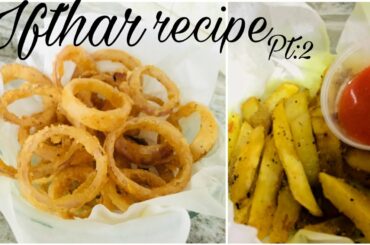 Crispy onion rings and french fries recipe