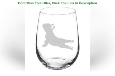 Review Product Wine Glass Goblet French Bulldog Frenchie Yoga (17 oz Stemless)