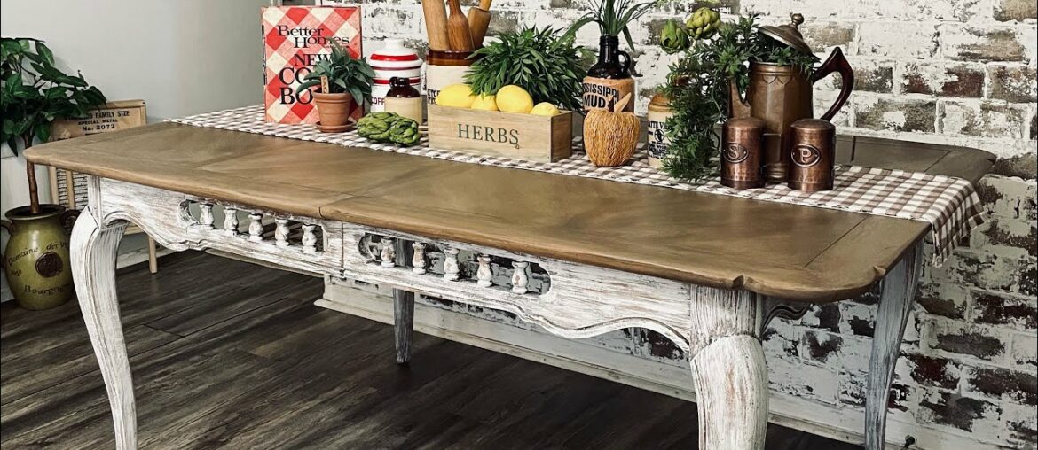 French Provincial Dining Table turned Rustic/ Farmhouse Style! French Provincial Dining Table turned Rustic/ Farmhouse Style!
