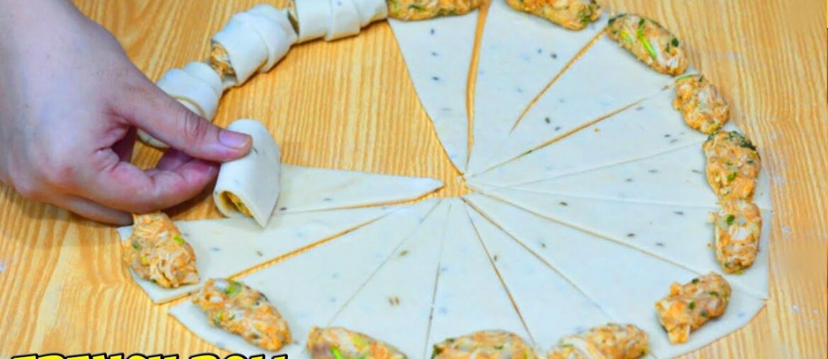 Chicken French Roll With Homemade Sheets – Roll Recipe with Roll Patti – Special Ramadan Recipe Chicken French Roll With Homemade Sheets - Roll Recipe with Roll Patti - Special Ramadan Recipe
