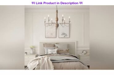 Exclusive LNC French Country Chandeliers Wood 6 Lights Rust Arms for Dining, Bedroom, Living Room a