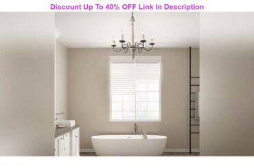 Review Product LALUZ French Country Chandelier Farmhouse Handmade Wood 6 Lights for Dining, Bedroom