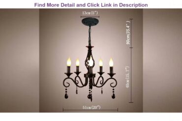 Top 10 Ganeed French Country Chandeliers,5 Lights Black Crystal Candle Chandelier,Industrial Vintag