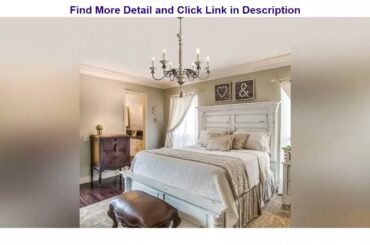 New Deal LALUZ Farmhouse Chandelier, 6-Light French Country Lighting with Metal Flower, Handmade Ch