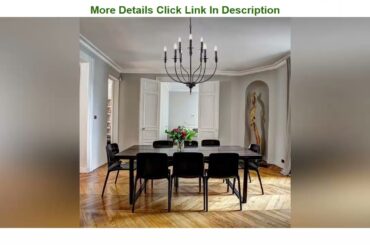 Big Sale Wellmet Black Farmhouse Chandelier for Dining Room, 9 Light 2-Tier Rustic Classic Candle C