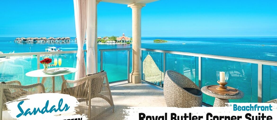 Royal Beachfront Butler Corner Suite BBC | Sandals Royal Caribbean | Walkthrough Tour & Review 4K