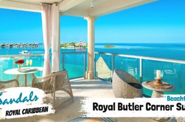 Royal Beachfront Butler Corner Suite BBC | Sandals Royal Caribbean | Walkthrough Tour & Review 4K