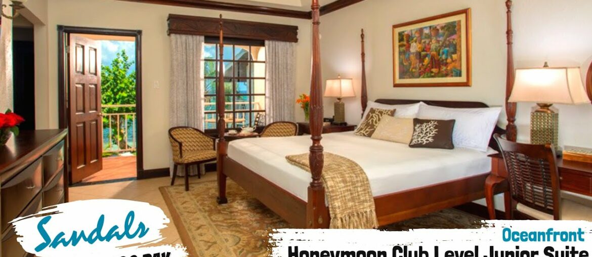 Beachfront Honeymoon Club Level Junior Suite BH | Sandals Montego Bay | Walkthrough Tour & Review 4K