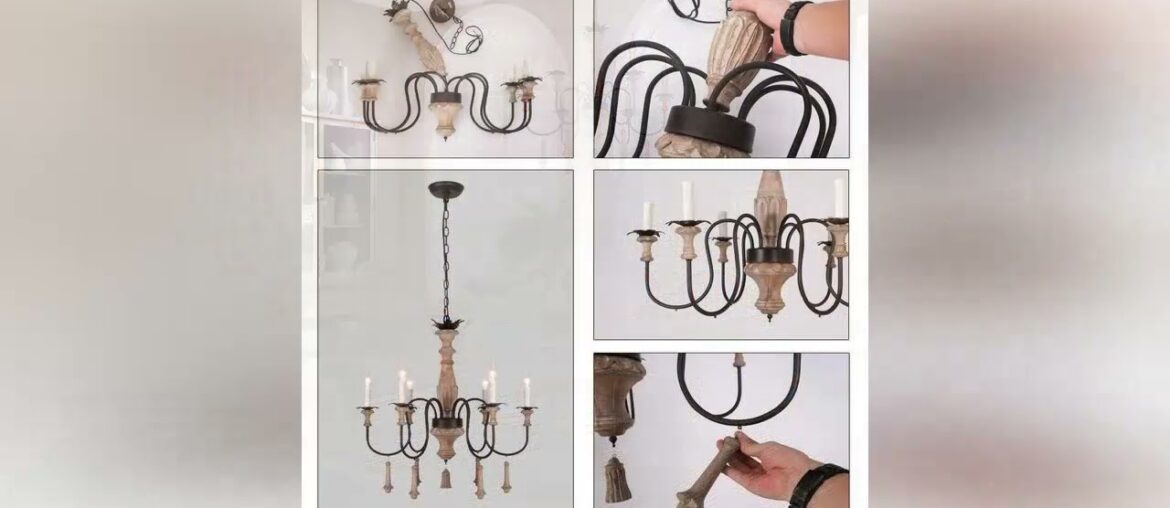 Greatest Product OSAIRUOS French Country Chandelier Farmhouse Distressed Wood Lighting Rustic Ceili