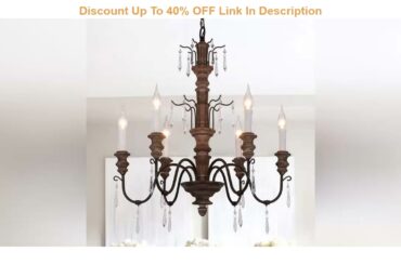 Exclusive OSAIRUOS French Country Chandelier Rustic Farmhouse Handmade Wood Distressed Chandeliers