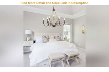Best Quality LALUZ White French Country Chandeliers for Living Room, 9-Light Wood Beads Kitchen Isl