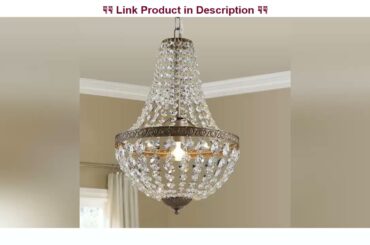 Exclusive Bestier French Empire Antique Silver Finish Farmhouse Crystal Pendant Chandelier Lighting