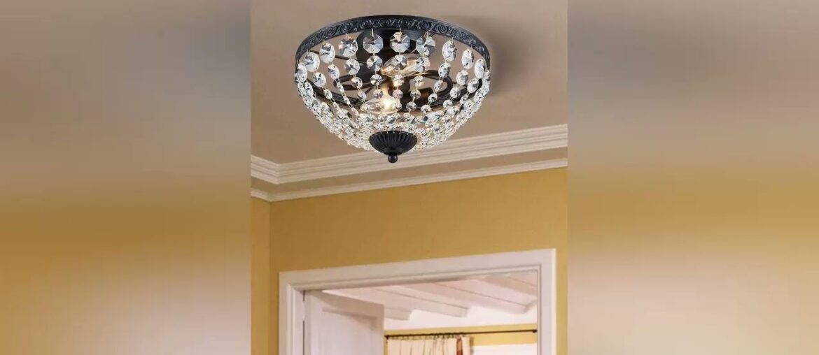 New Product Bestier Modern French Empire Black Finish Crystal Flushmount Chandelier Lighting LED Ce