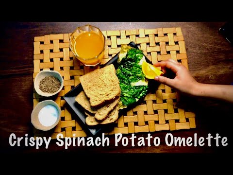 Crispy Spinach Potato Omelette Recipe | Tasty Breakfast | Comfort Food Crispy Spinach Potato Omelette Recipe | Tasty Breakfast | Comfort Food