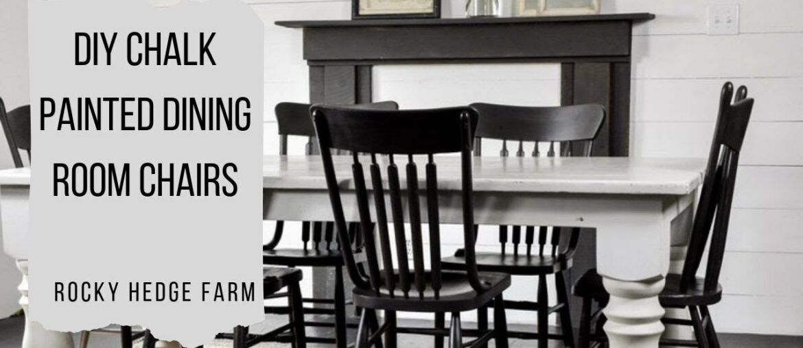 Rustic Black Chalk Painted Dining Room Chairs
