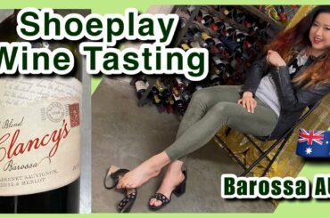 Sandals Heels Dangle Shoeplay Wine Tasting - Australian Barossa Red