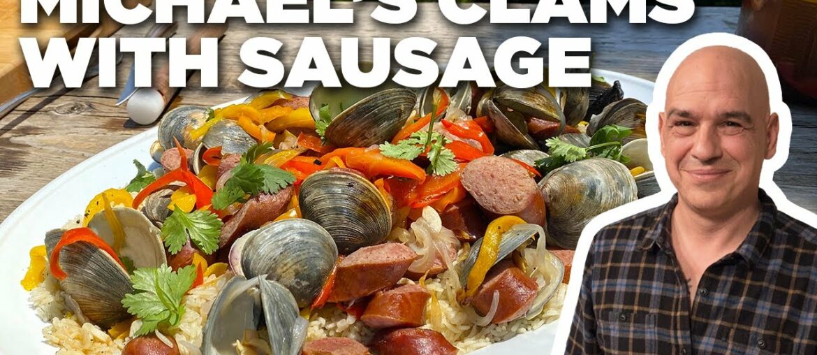 Michael Symon's Clams with Sausage and Peppers | Symon's Dinners Cooking Out | Food Network