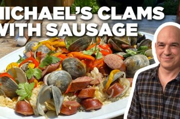 Michael Symon's Clams with Sausage and Peppers | Symon's Dinners Cooking Out | Food Network
