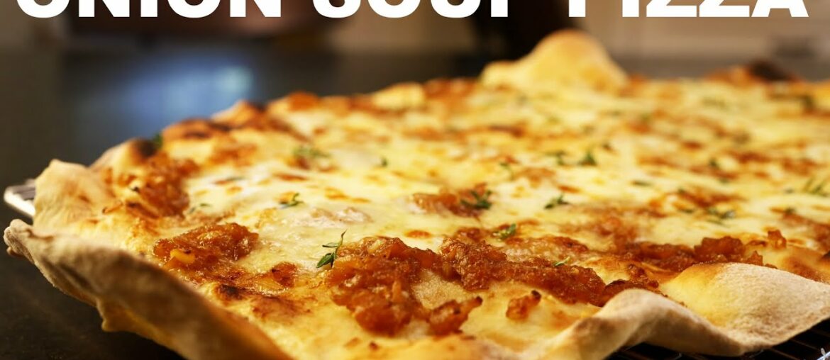 French onion pizza | caramelized onion sauce | grilled on oven grates French onion pizza | caramelized onion sauce | grilled on oven grates
