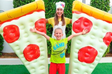 Niki Pretend Play with Inflatable Food Toys