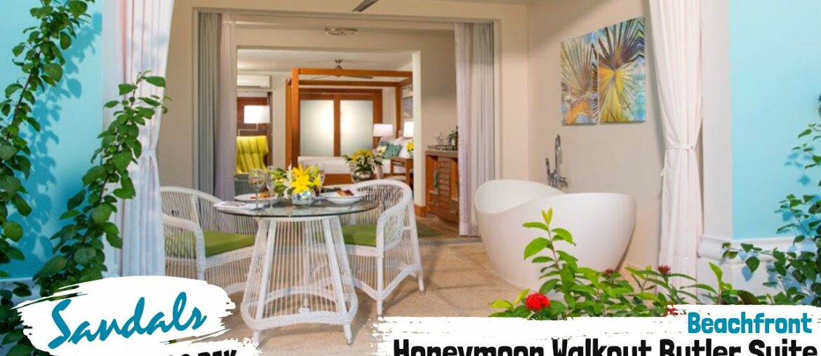 Beachfront Honeymoon Walkout Butler Suite OWT | Sandals Montego Bay | Walkthrough Tour & Review 4K