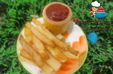 Miniature French Fries | Potato Fries Recipe | Miniature Cooking | Yummy Miniature Tharunikha