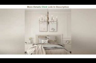 Up To 40% OFF LNC French Country Chandeliers Wood 6 Lights Rust Arms for Dining, Bedroom, Living Ro