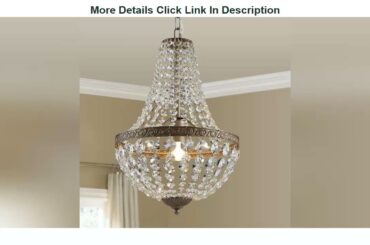 Exclusive Bestier French Empire Antique Silver Finish Farmhouse Crystal Pendant Chandelier Lighting