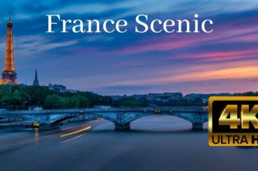 France 4K Relaxation Scenic Film With Calming Music | Paris | Aerial View