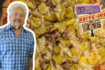 Guy Fieri Eats a PICKLE PIZZA | Diners, Drive-Ins and Dives | Food Network