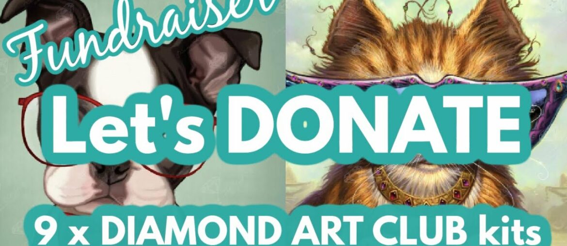 Diamond Paining Fundraiser donations Part 1: Nine DIAMOND ART CLUB kits + drill containers Diamond Paining Fundraiser donations Part 1: Nine DIAMOND ART CLUB kits + drill containers